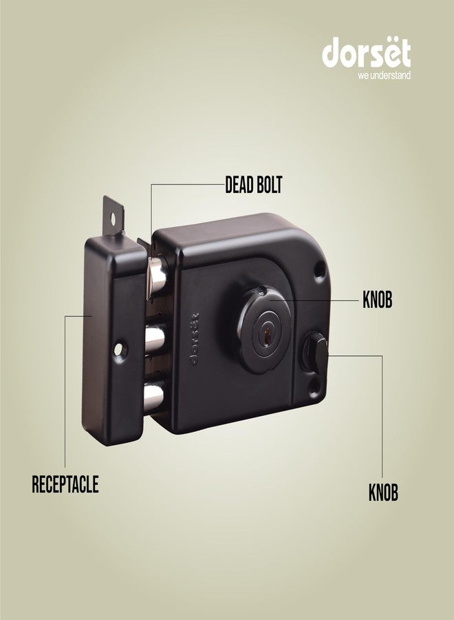 Dorset PHA 301 Trio Lock with Deadbolt | 14 Pin Technology, 10 Million Key Combinations, 4 Keys, 10-Year Warranty, Door Lock for Main Doors | Free Installation* - Graphite Matte Finish, Black - Image 2